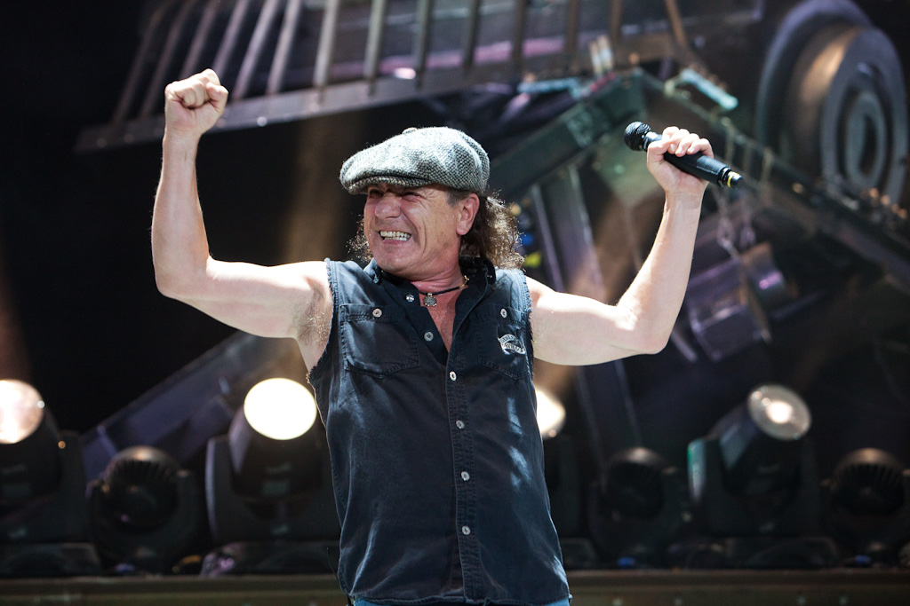 Brian Johnson of AC/DC performs at ANZ Stadium in Sydney, 18/2/10