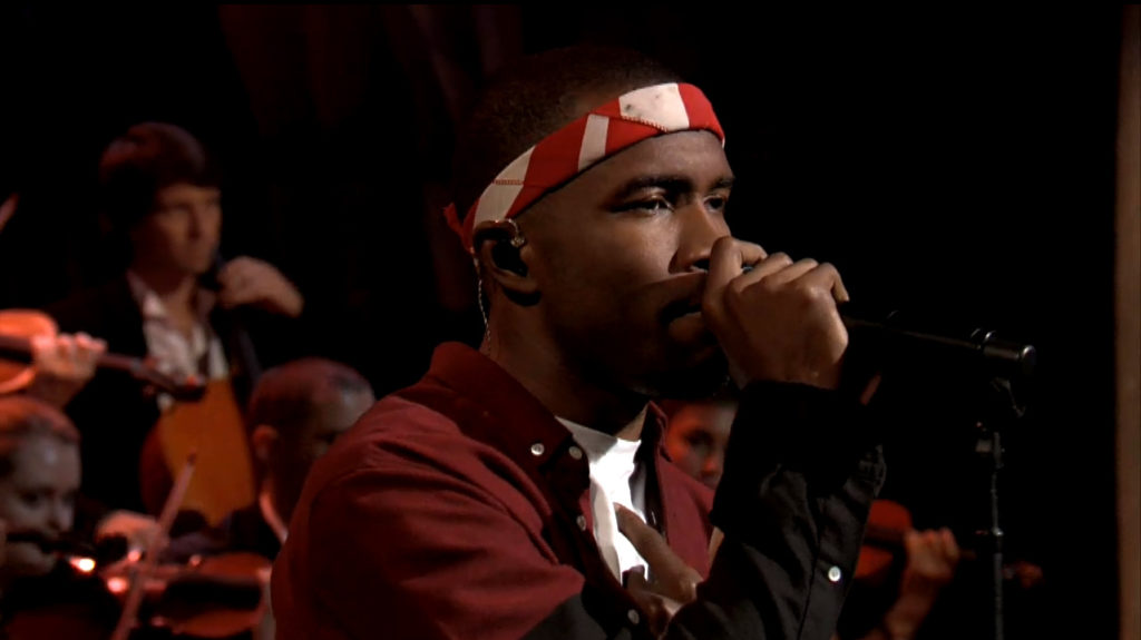 Singer Frank Ocean performs on  Late Night with Jimmy Fallon on Monday