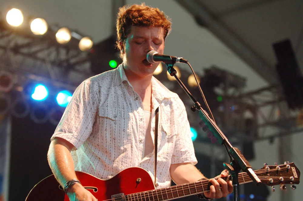 Jason Isbell on stage with the Drive-By Truckers during Bonnaroo 2005 in Manchester, Tenn. When he joined the group in 2001, he was 22 and so much younger than his bandmates that one member of the Truckers had gone to high school with Isbell's mother.